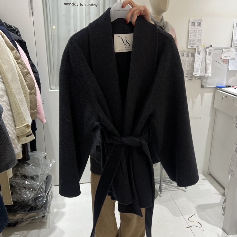 MONDAY TO SUNDAY東大門㊣代購女裝新款熱賣時尚短款大衣MONDAY TO SUNDAY短款大衣圖色2