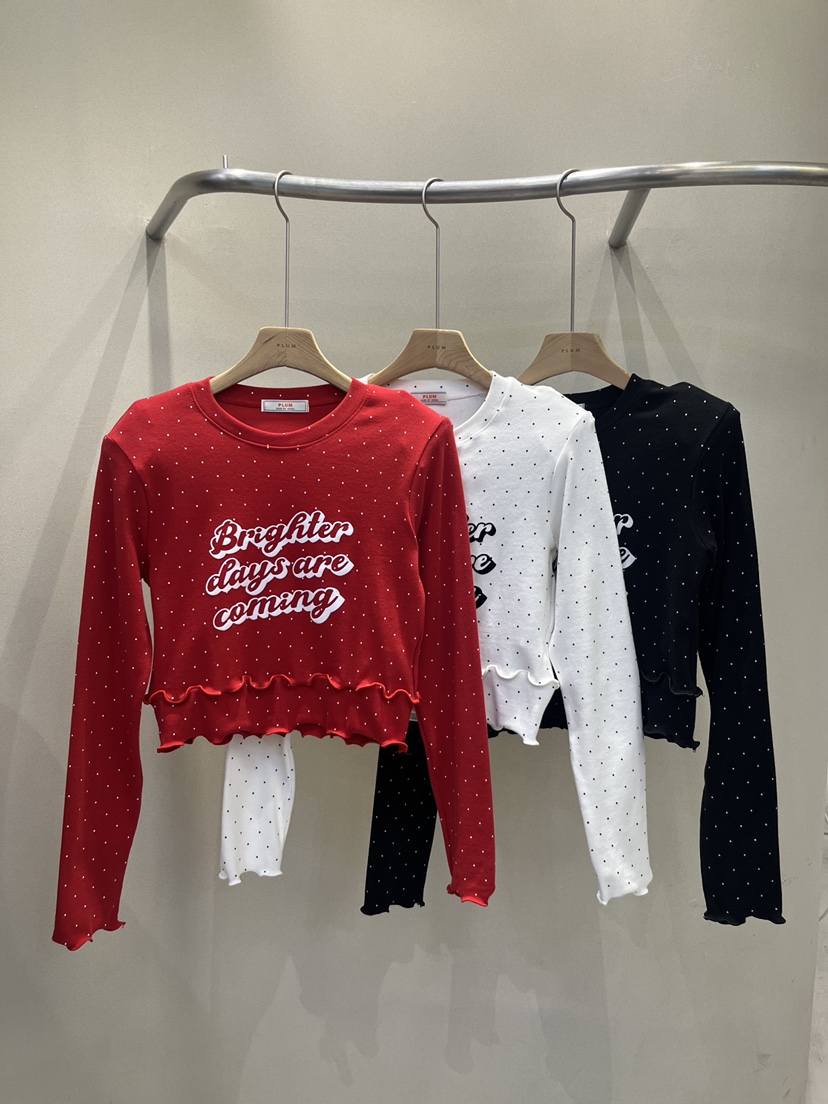 PLUM-q韓國直郵㊣女裝新品人氣熱賣推薦真品時尚休閑長袖T恤PLUM長袖T恤