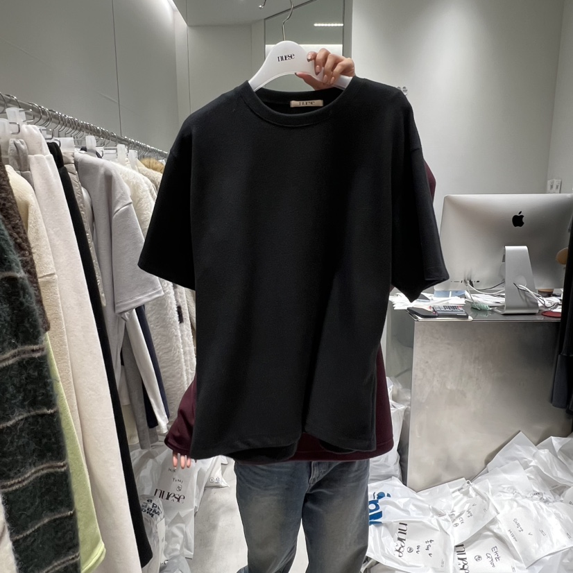 NUESE東大門㊣實拍女裝新款休閑推薦職業真品25秋冬熱賣T恤NUESET恤圖色3