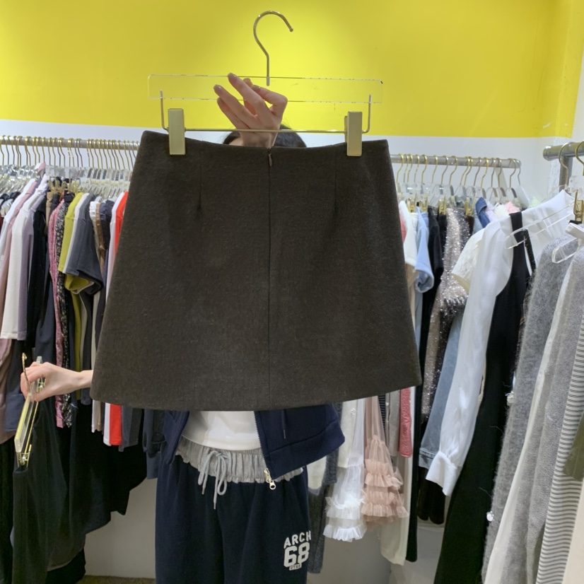 LE MASTERPLACE韓國直郵㊣女士新款推薦時尚職業短裙口袋羊毛Le masterpiece短裙