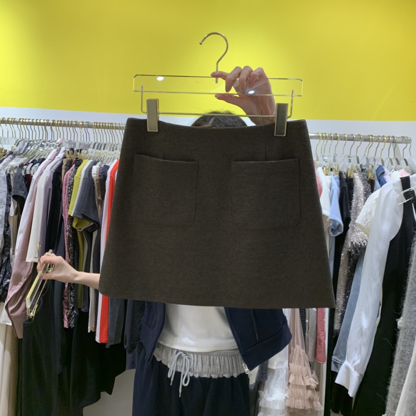 LE MASTERPLACE韓國直郵㊣女士新款推薦時尚職業短裙口袋羊毛Le masterpiece短裙圖色1