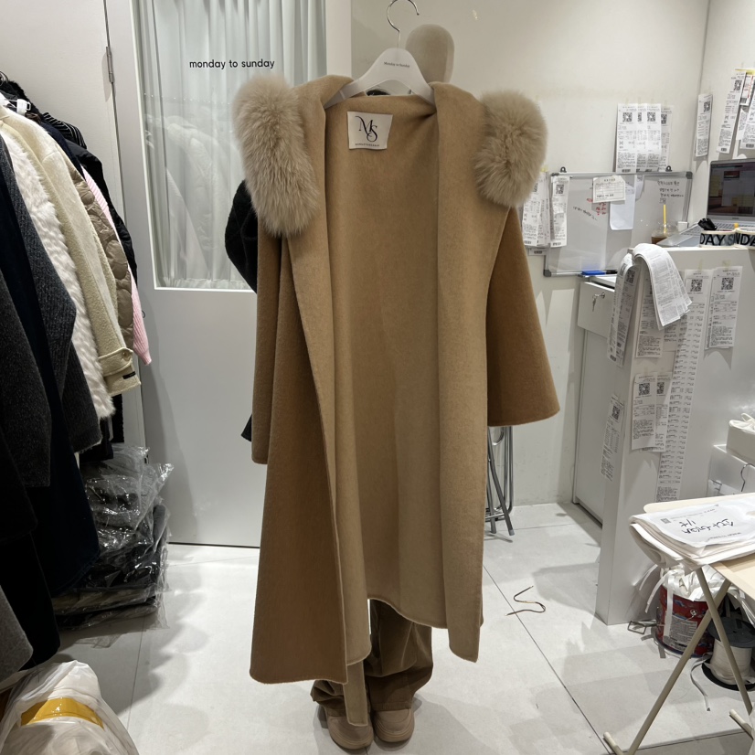 MONDAY TO SUNDAY韓國直郵㊣女裝新款人氣25秋冬中長款大衣MONDAY TO SUNDAY中長款大衣圖色1