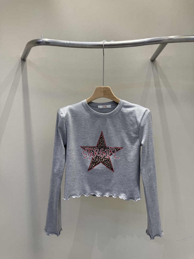 PLUM-q東大門㊣代購女士新品職業25秋冬熱賣人氣真品長袖T恤PLUM長袖T恤圖色2