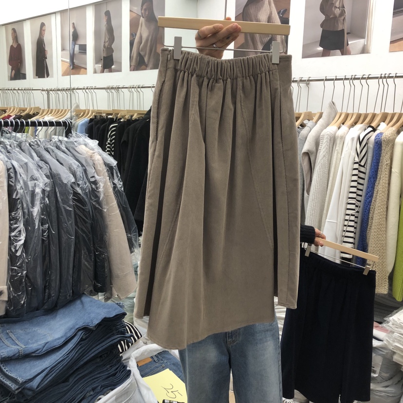 MOI-A韓國直郵㊣女士新品休閑25秋冬推薦半身裙中短裙燈芯絨MOI-A半身裙/中短裙