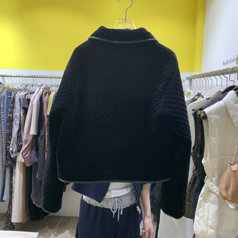 LE MASTERPLACE韓國代購㊣女裝新品25秋冬真品夾克天鵝絨絎縫Le masterpiece夾克
