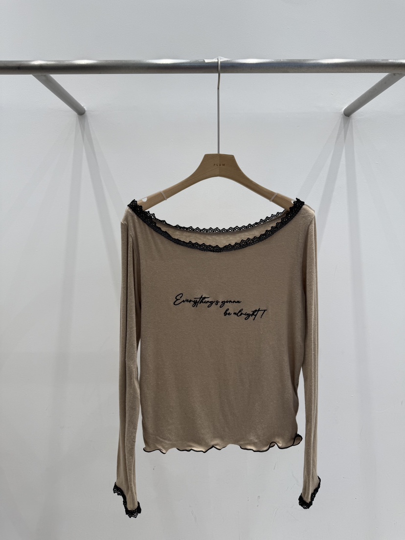 PLUM-q東大門㊣實拍女裝新品職業25秋冬真品推薦休閑長袖T恤PLUM長袖T恤圖色2