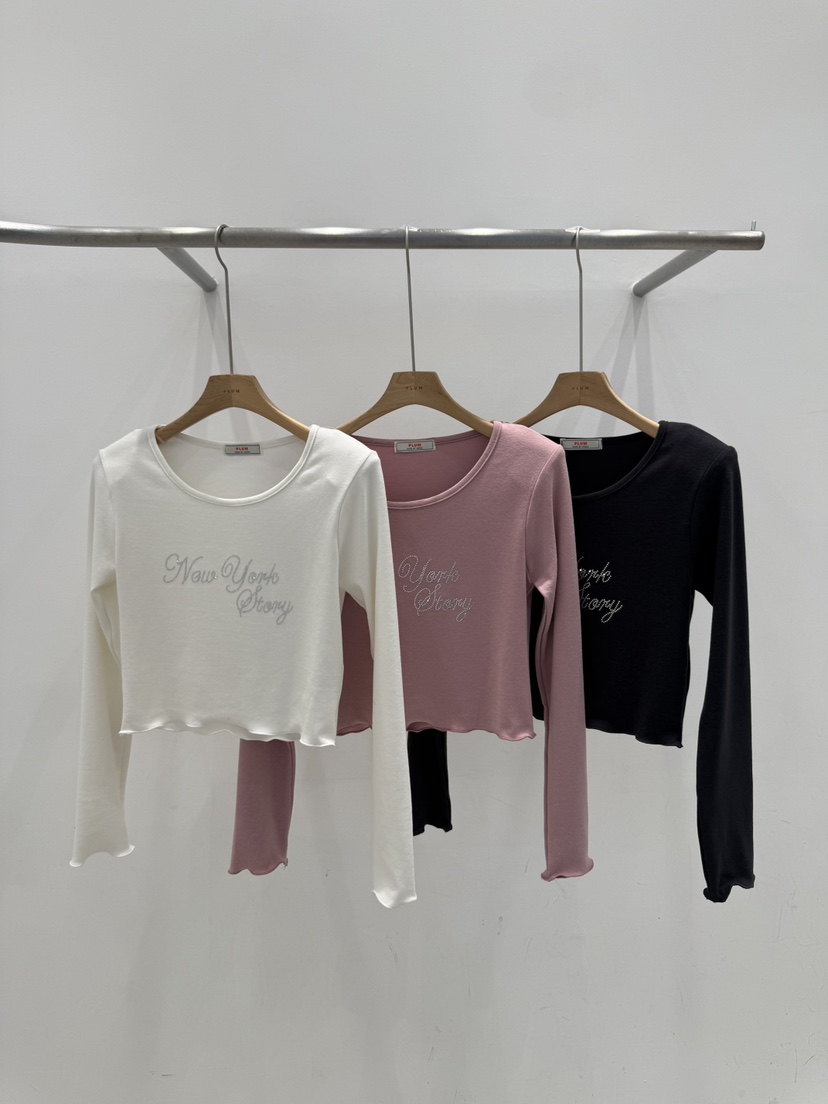 PLUM-q東大門㊣實拍女裝新款人氣時尚休閑推薦真品長袖T恤PLUM長袖T恤