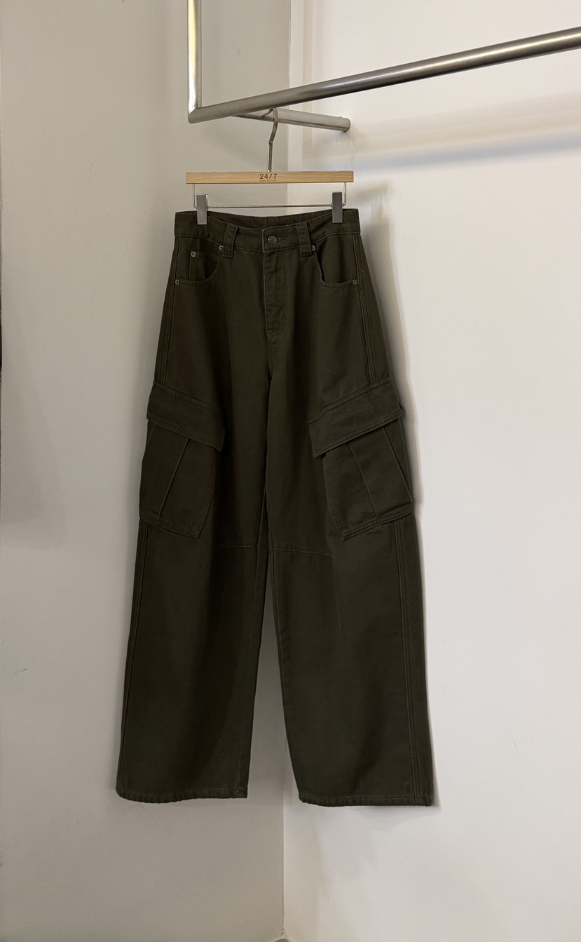 TWENTY FOUR SEVEN24-7韓國直郵㊣女裝新款推薦人氣休閑褲TEWNTY FOUR SEVEN24-7休閑褲圖色1墨綠
