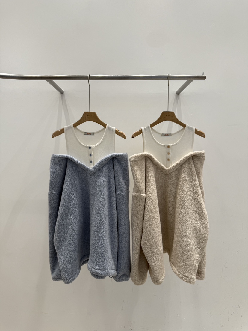 PLUM-q東大門㊣直郵女士新品休閑熱賣25秋冬時尚衛衣假兩件PLUM衛衣