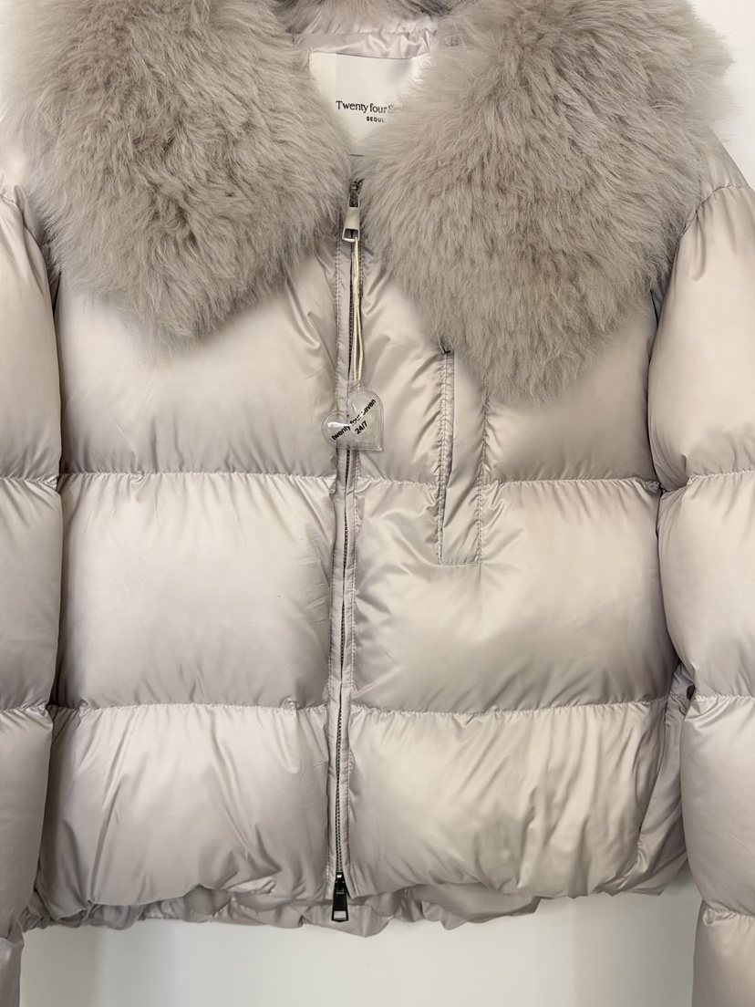 TWENTY FOUR SEVEN24-7韓國代購㊣女士新款熱賣短款羽絨服羊毛填充鴨絨TEWNTY FOUR SEVEN24-7短款羽絨服