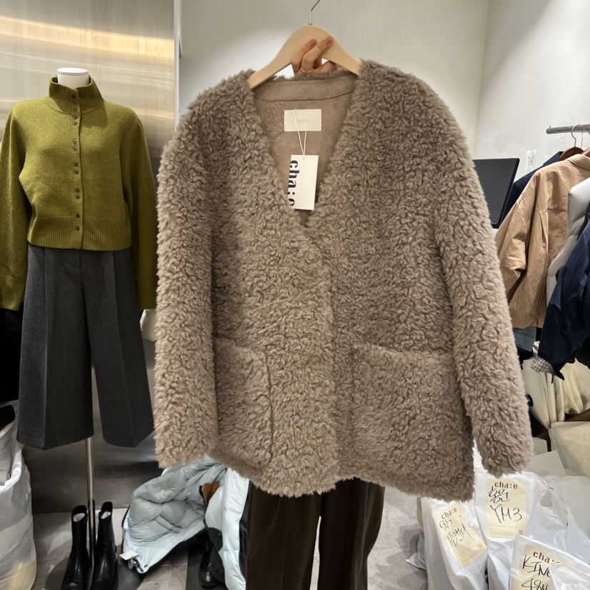 CHAE東大門㊣直郵女士新品休閑真品人氣25秋冬時尚推薦夾克V領CHAE夾克圖色2