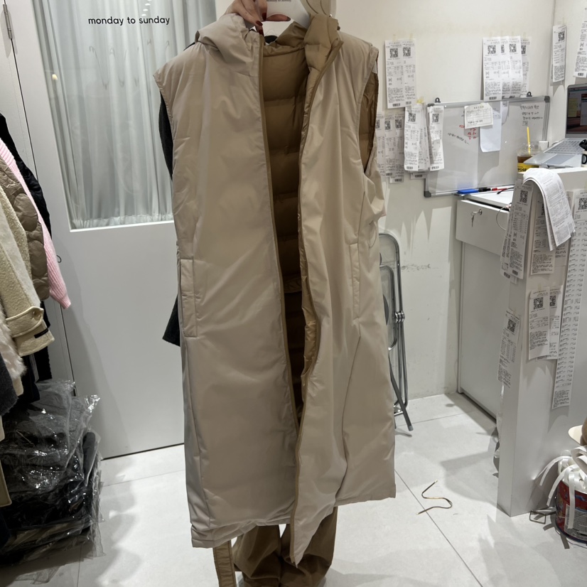 MONDAY TO SUNDAY東大門㊣代購女裝新款推薦長款羽絨服絨MONDAY TO SUNDAY長款羽絨服