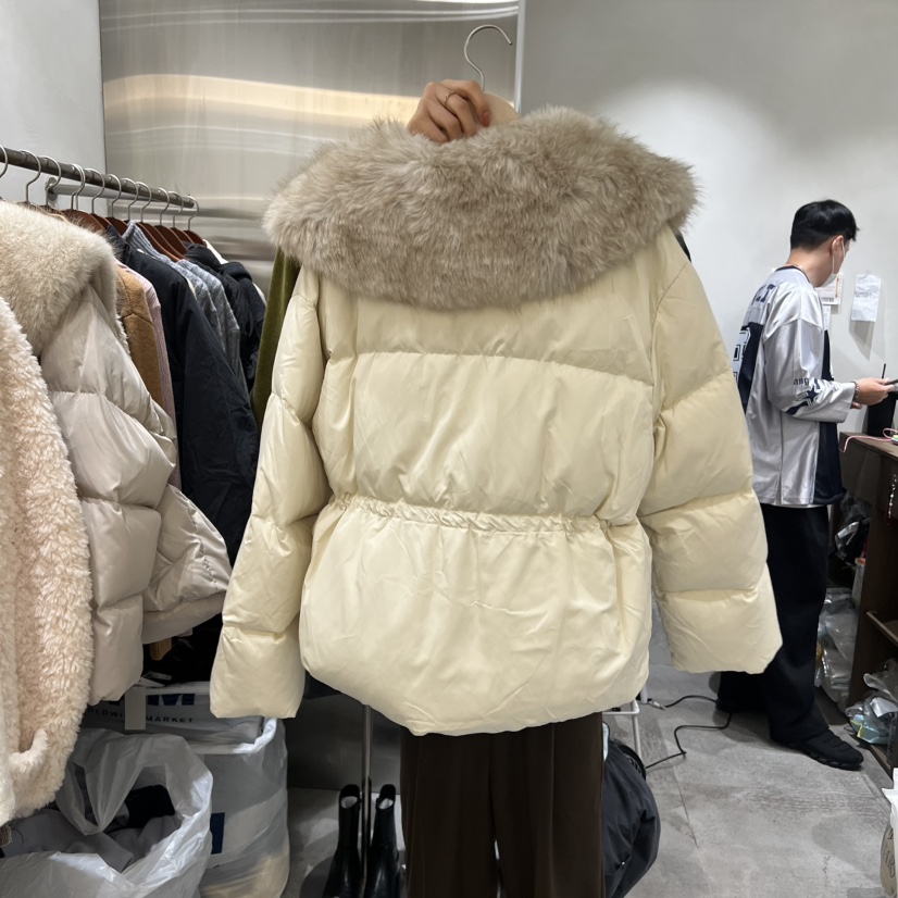 CHAE東大門㊣實拍女士新款人氣25秋冬短款羽絨服毛皮填充鴨絨CHAE短款羽絨服