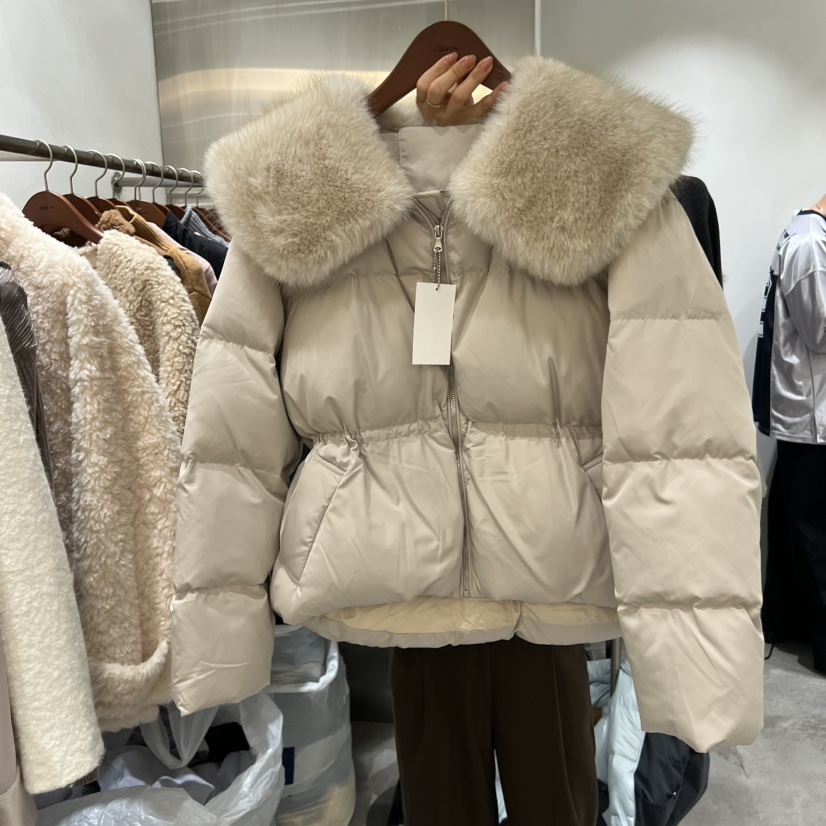 CHAE東大門㊣實拍女士新款人氣25秋冬短款羽絨服毛皮填充鴨絨CHAE短款羽絨服圖色1