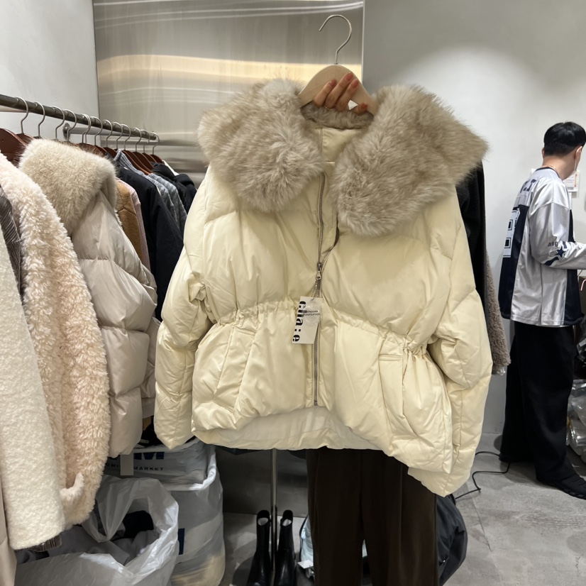 CHAE東大門㊣實拍女士新款人氣25秋冬短款羽絨服毛皮填充鴨絨CHAE短款羽絨服圖色2