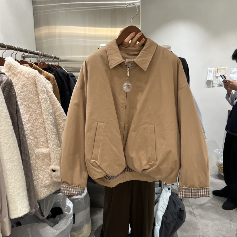 CHAE東大門㊣直郵女裝新款真品25秋冬推薦短款羽絨服格子鴨絨CHAE短款羽絨服圖色1