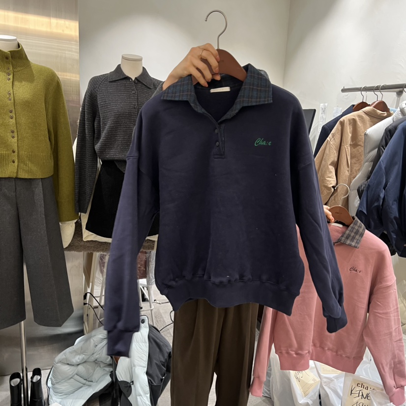 CHAE東大門㊣代購女士新品時尚25秋冬推薦休閑人氣衛衣加絨CHAE衛衣圖色2