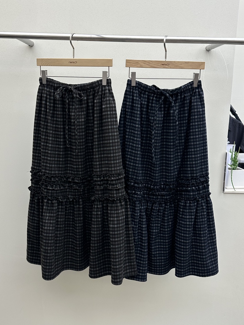 I MFACT東大門㊣直郵女士新款時尚休閑職業半身裙中短裙格子I MFACT半身裙/中短裙