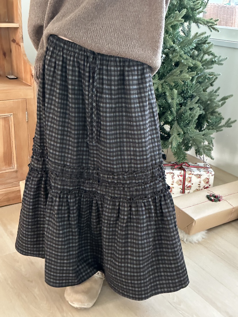 I MFACT東大門㊣直郵女士新款時尚休閑職業半身裙中短裙格子I MFACT半身裙/中短裙