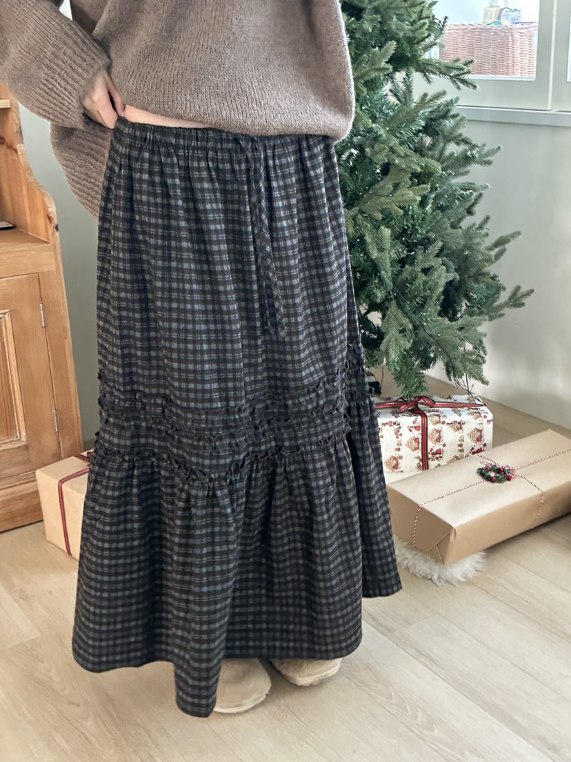 I MFACT東大門㊣直郵女士新款時尚休閑職業半身裙中短裙格子I MFACT半身裙/中短裙圖色2