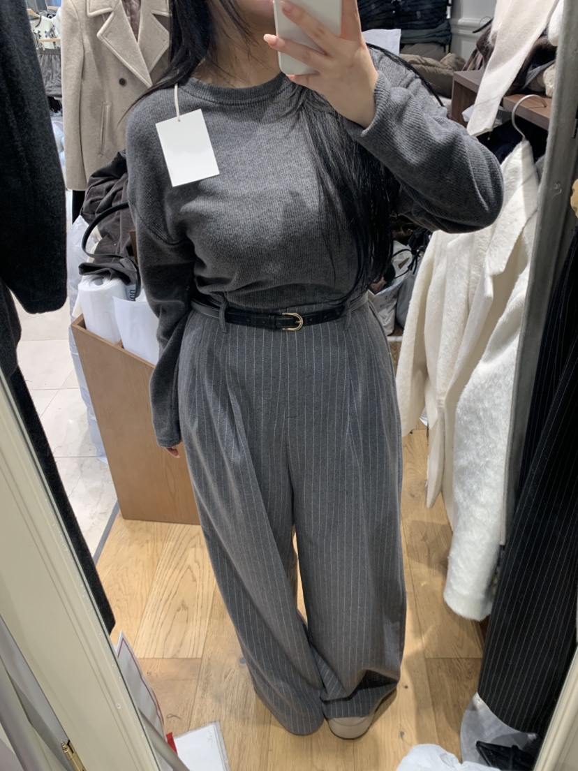 DE GO YOU韓國直郵㊣女士新品熱賣25秋冬時尚真品休閑褲條紋DE GO YOU休閑褲圖色3