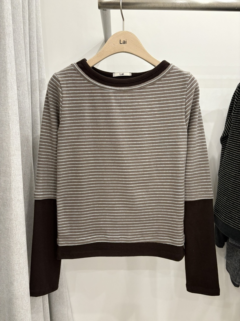 LAI東大門㊣直郵女士新品25秋冬真品時尚熱賣休閑職業長袖T恤Lai長袖T恤圖色2