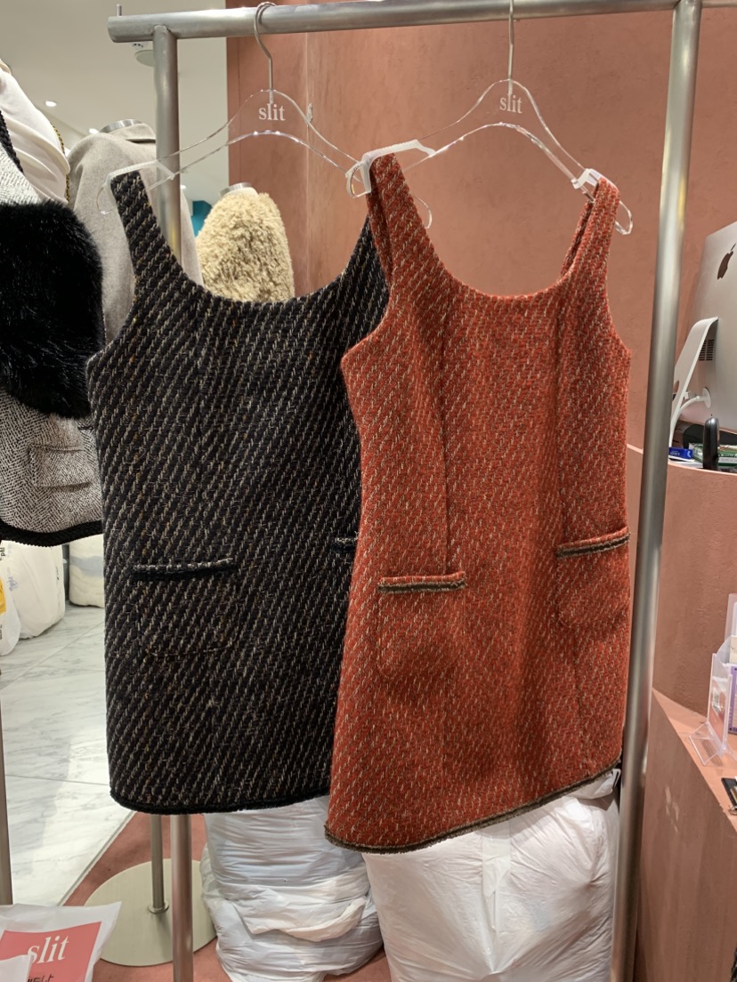 SLIT韓國代購㊣女士新款時尚推薦人氣25秋冬職業真品連衣裙SLIT連衣裙