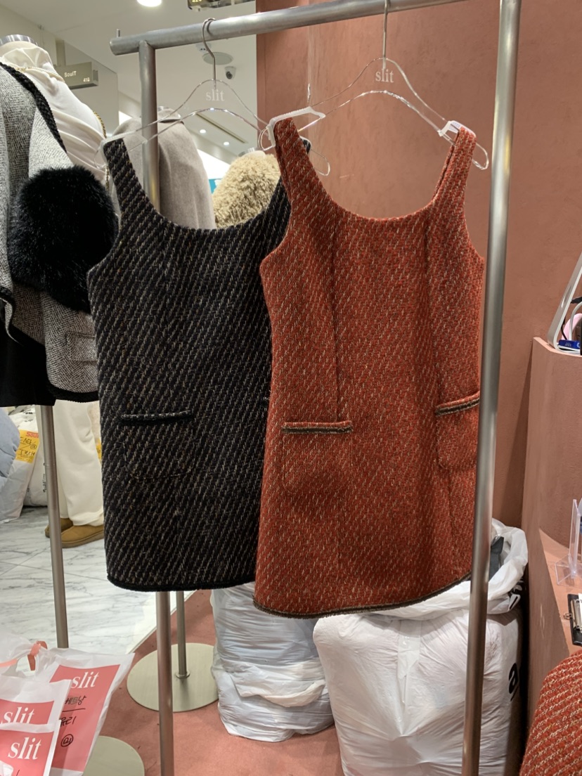 SLIT韓國代購㊣女士新款時尚推薦人氣25秋冬職業真品連衣裙SLIT連衣裙