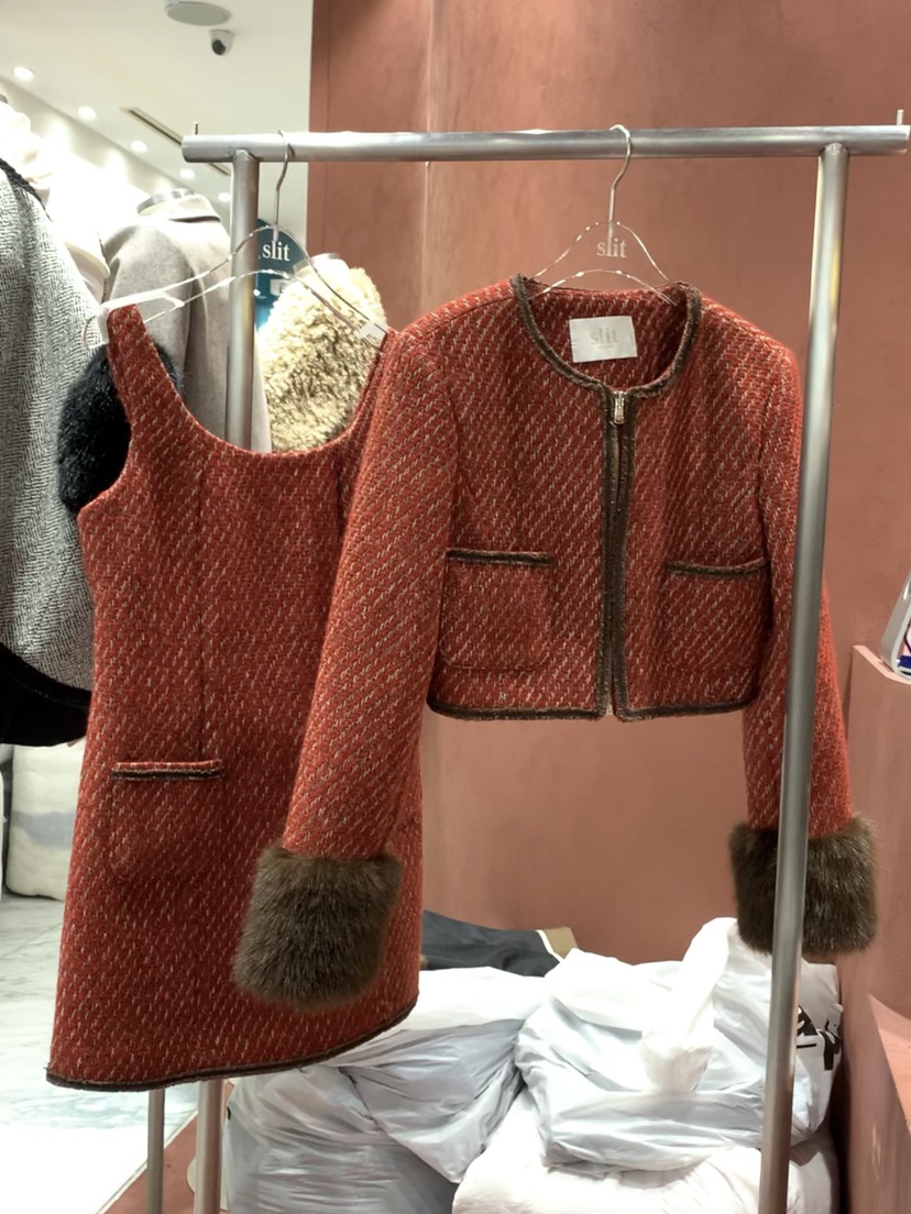 SLIT韓國代購㊣女士新款時尚推薦人氣25秋冬職業真品連衣裙SLIT連衣裙