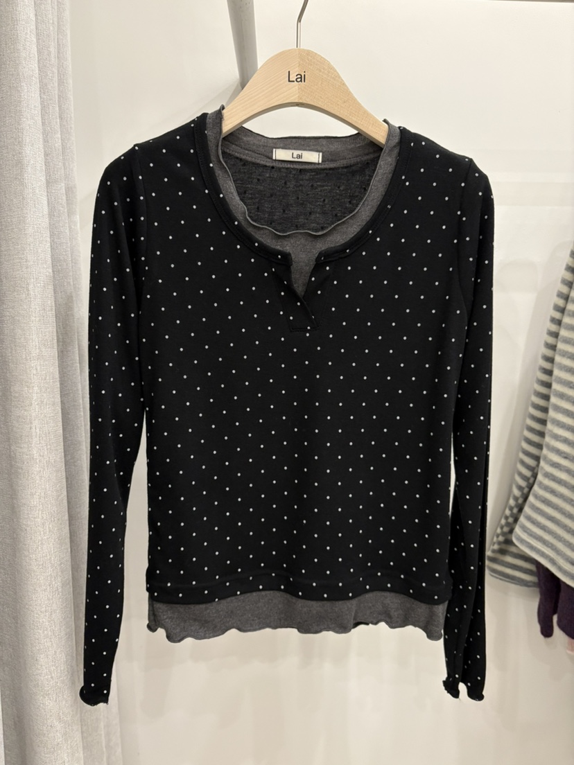 LAI東大門㊣代購女裝新款25秋冬人氣時尚熱賣真品休閑長袖T恤Lai長袖T恤圖色1