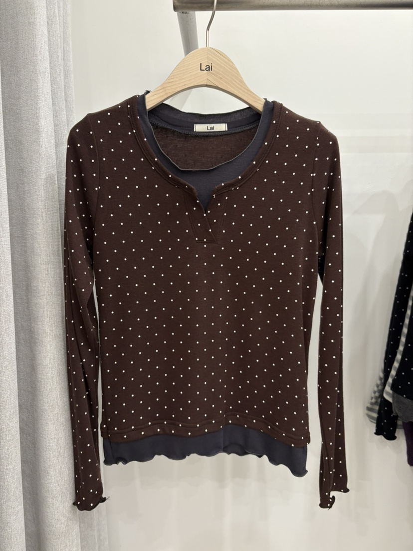 LAI東大門㊣代購女裝新款25秋冬人氣時尚熱賣真品休閑長袖T恤Lai長袖T恤圖色2