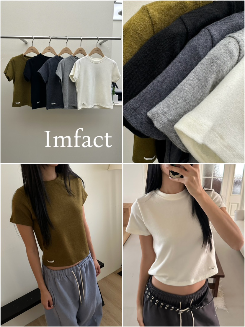 I MFACT韓國直郵㊣女士新款職業時尚真品休閑25秋冬T恤羊毛棉I MFACTT恤