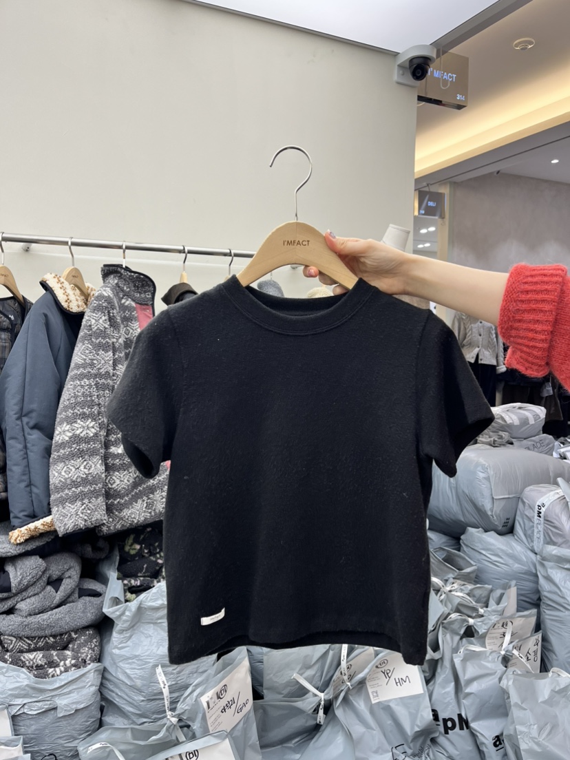 I MFACT韓國直郵㊣女士新款職業時尚真品休閑25秋冬T恤羊毛棉I MFACTT恤圖色2