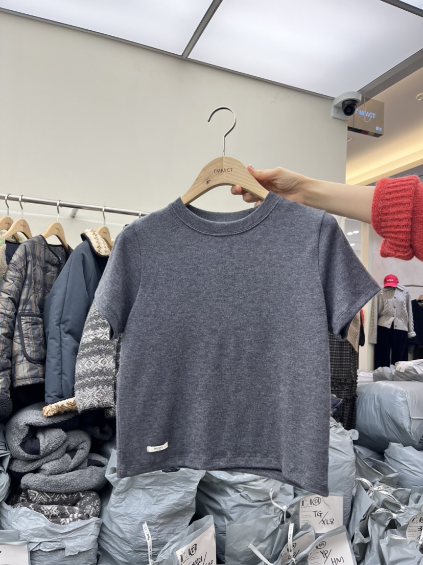 I MFACT韓國直郵㊣女士新款職業時尚真品休閑25秋冬T恤羊毛棉I MFACTT恤圖色5