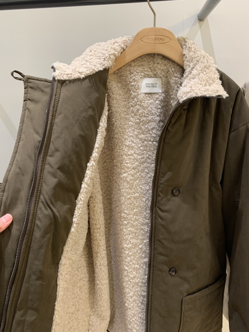 NOUVEAU東大門㊣實拍女裝新款時尚推薦熱賣25秋冬夾克羊毛高領NOUVEAU夾克