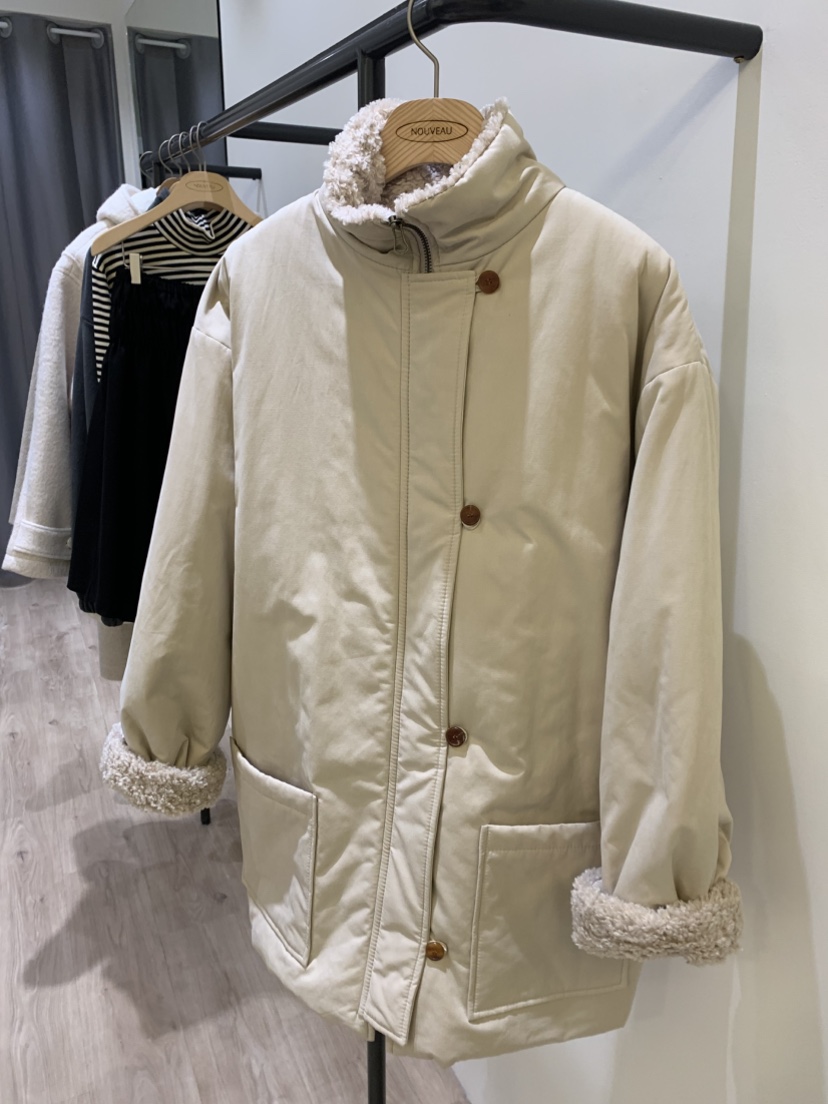 NOUVEAU東大門㊣實拍女裝新款時尚推薦熱賣25秋冬夾克羊毛高領NOUVEAU夾克圖色2
