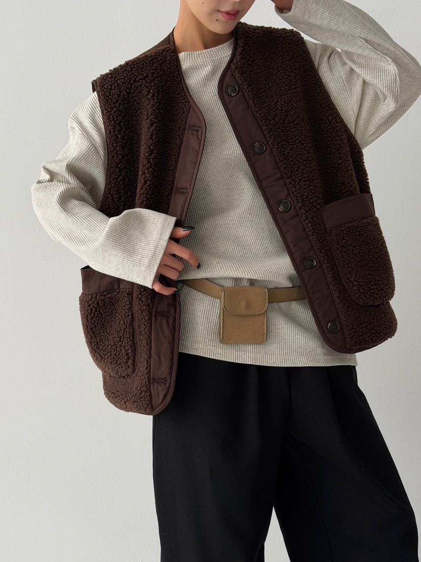 ANGLOG BEIGE東大門㊣實拍女士新款休閑熱賣推薦真品馬甲羊毛ANGLOG BEIGE馬甲