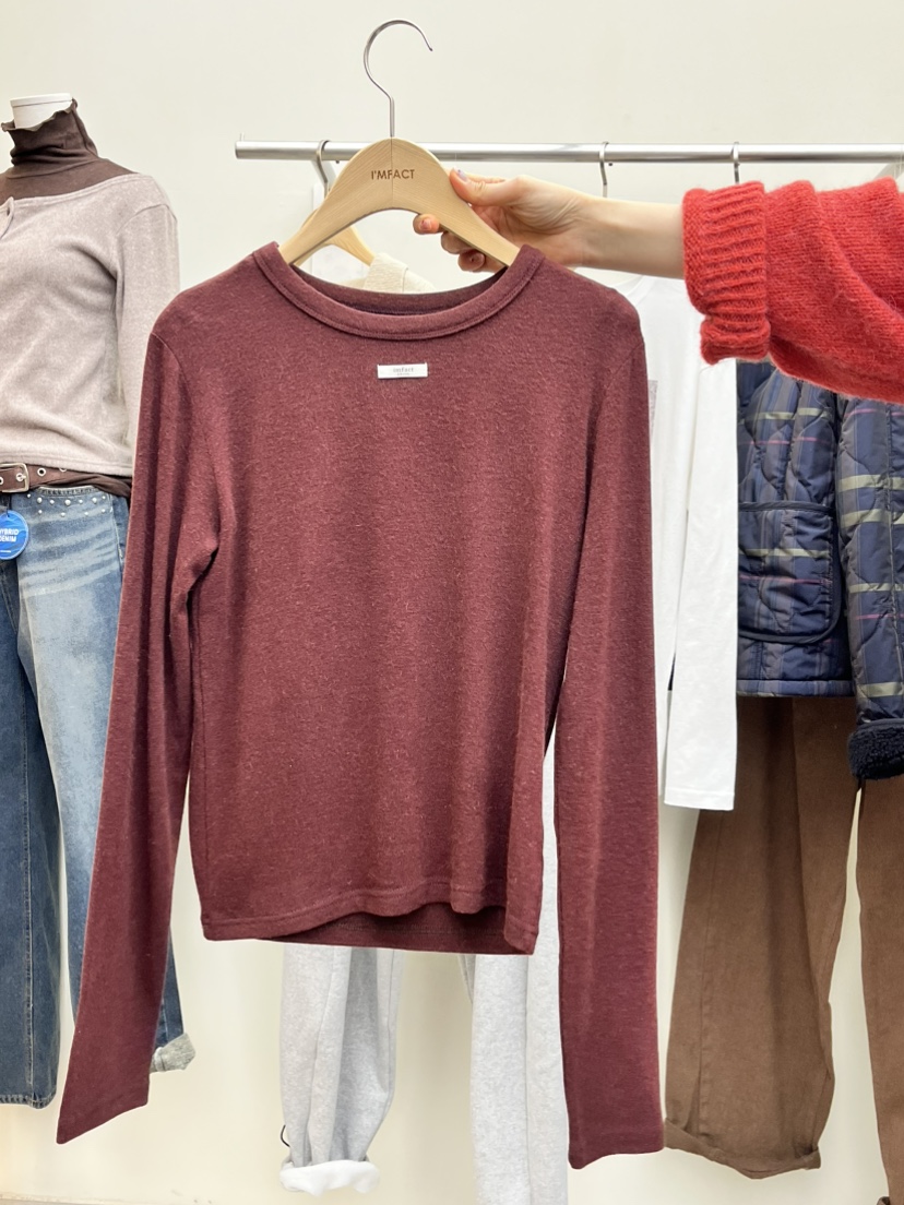 I MFACT韓國直郵㊣女士新款時尚職業人氣熱賣長袖T恤安哥拉I MFACT長袖T恤圖色3