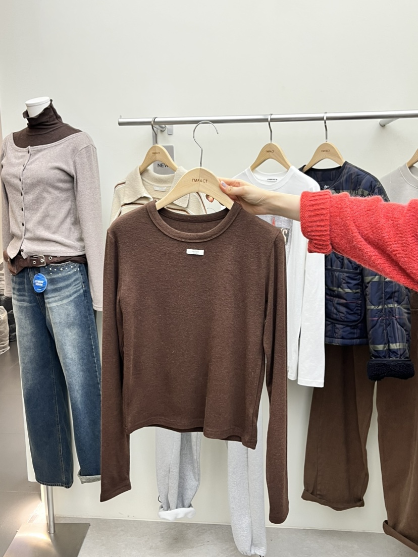 I MFACT韓國直郵㊣女士新款時尚職業人氣熱賣長袖T恤安哥拉I MFACT長袖T恤圖色4