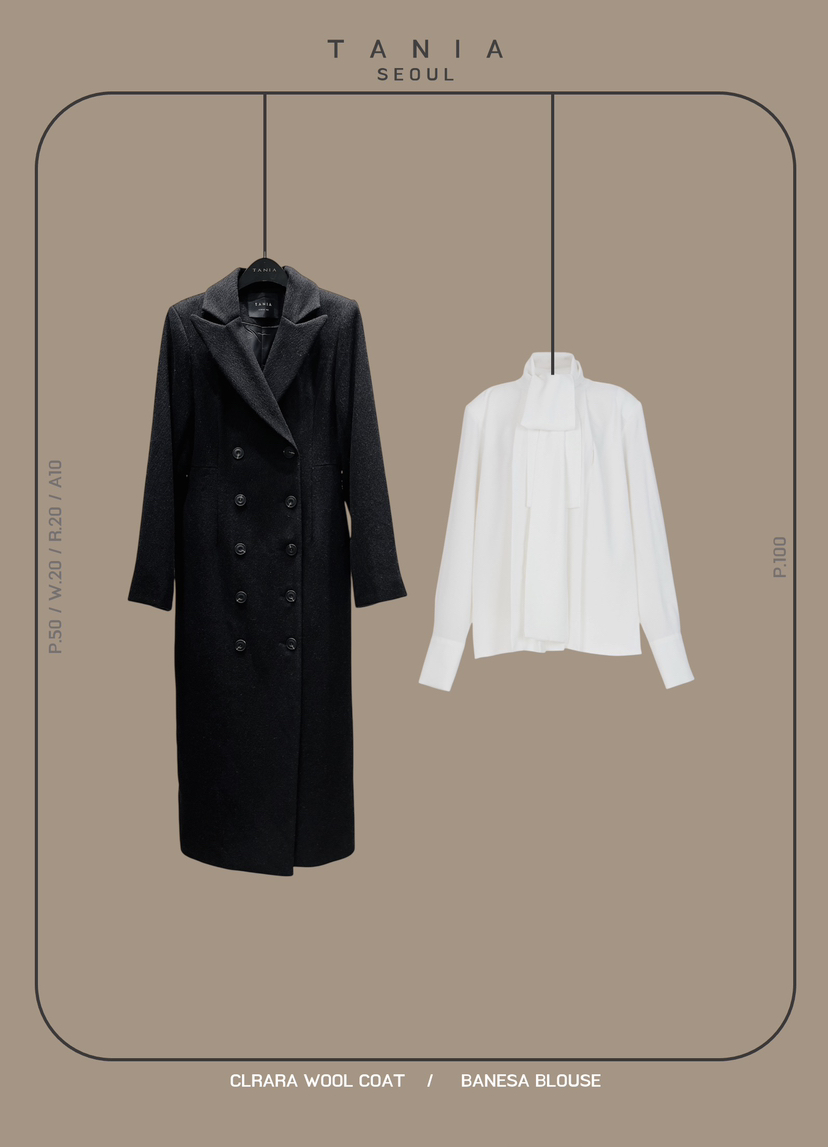 TANIA東大門㊣直郵女士新品休閑真品職業25秋冬中長款大衣羊毛TANIA中長款大衣