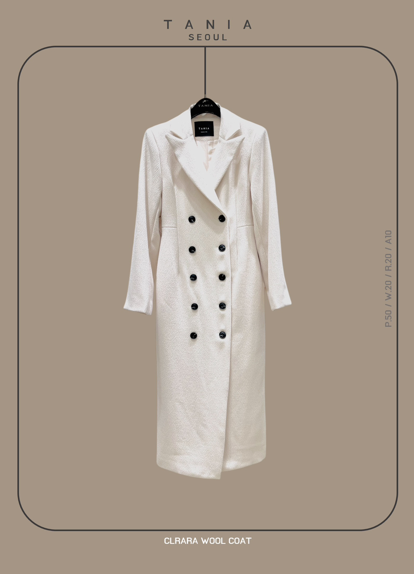 TANIA東大門㊣直郵女士新品休閑真品職業25秋冬中長款大衣羊毛TANIA中長款大衣圖色1