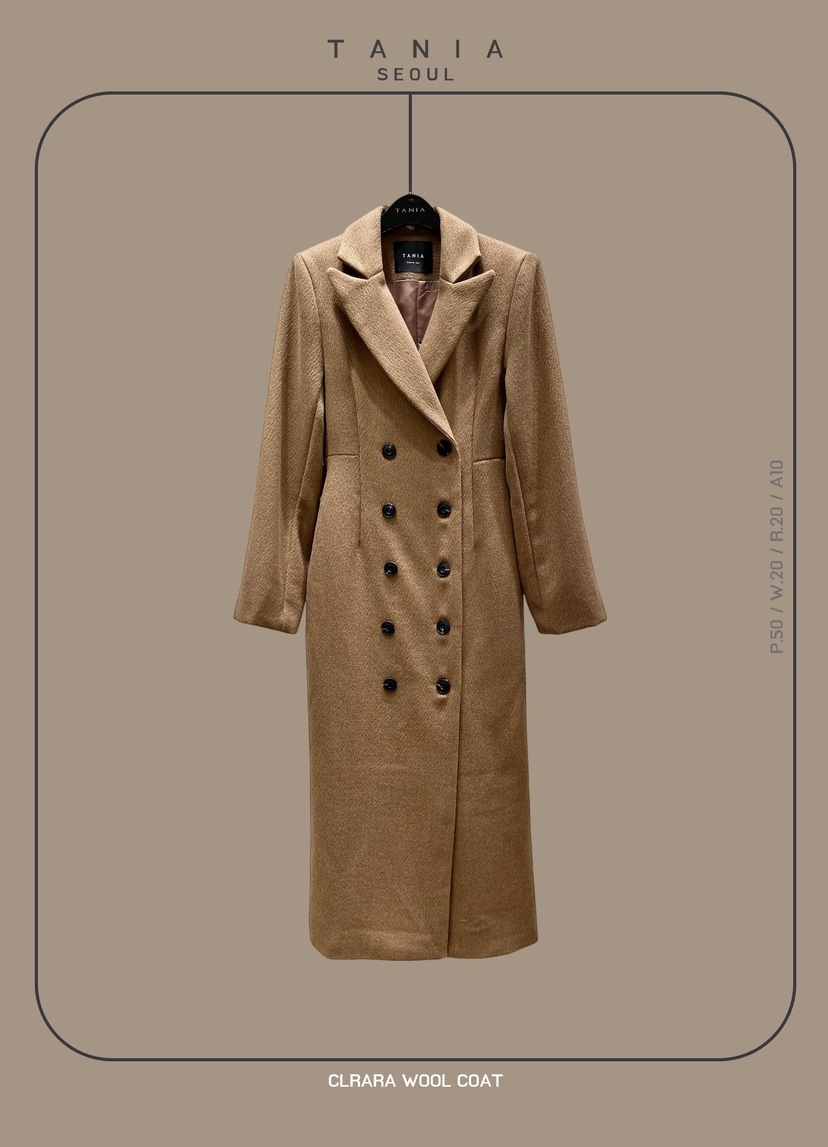 TANIA東大門㊣直郵女士新品休閑真品職業25秋冬中長款大衣羊毛TANIA中長款大衣圖色2