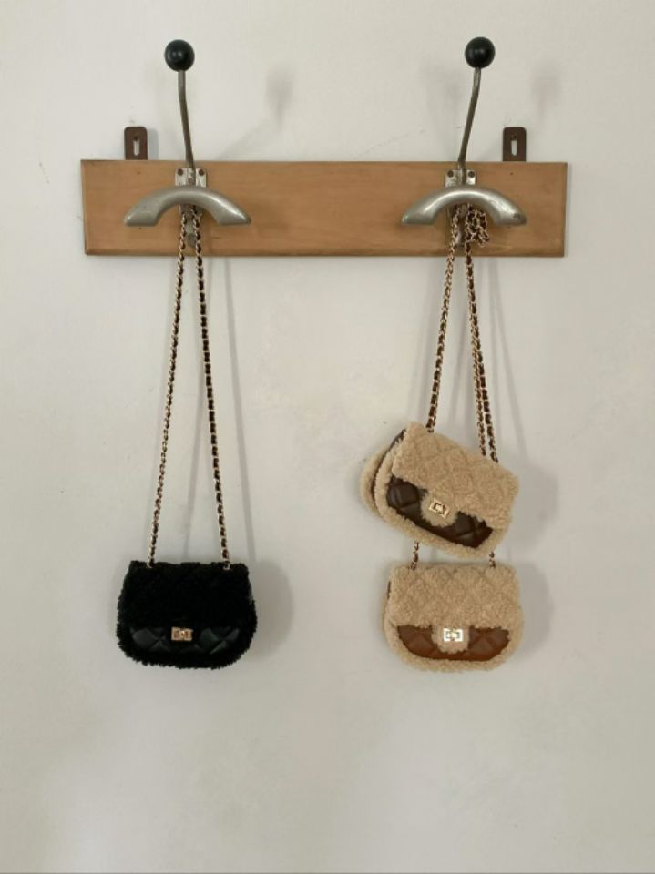 TROUVAILLE韓國直郵㊣女裝新品時尚休閑推薦單肩斜跨包毛皮TROUVAILLE單肩/斜跨包