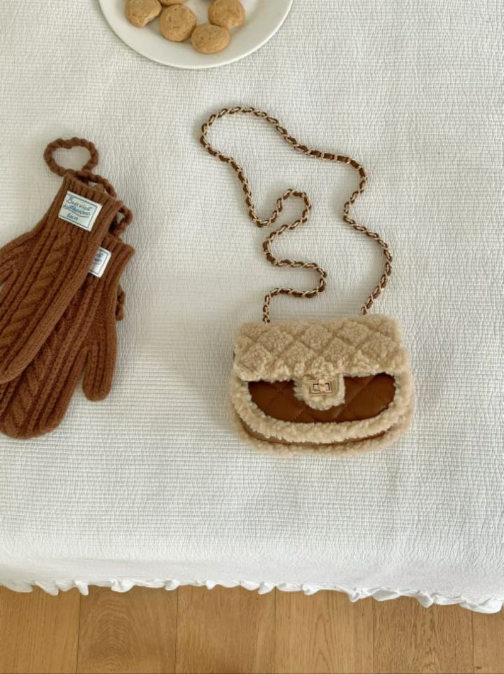 TROUVAILLE韓國直郵㊣女裝新品時尚休閑推薦單肩斜跨包毛皮TROUVAILLE單肩/斜跨包