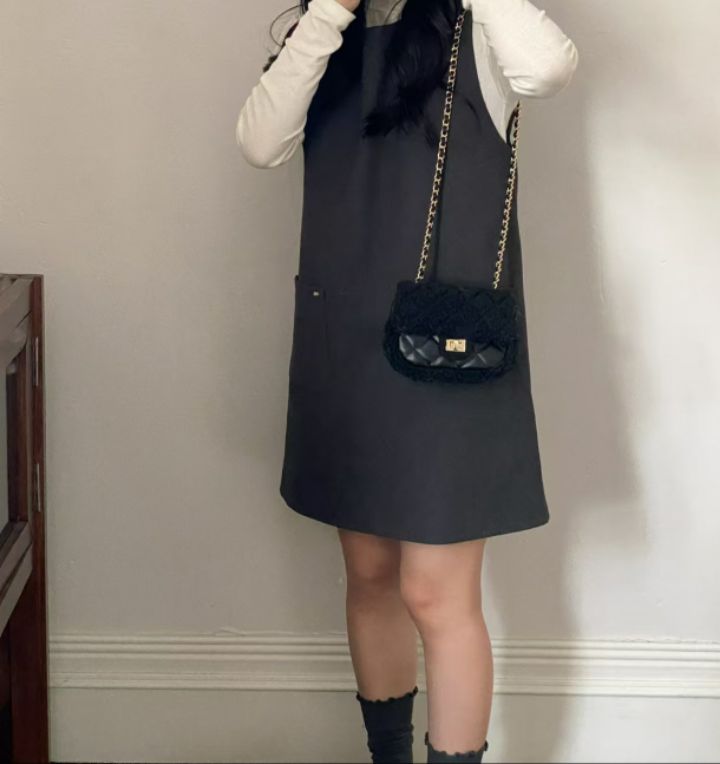 TROUVAILLE韓國直郵㊣女裝新品時尚休閑推薦單肩斜跨包毛皮TROUVAILLE單肩/斜跨包