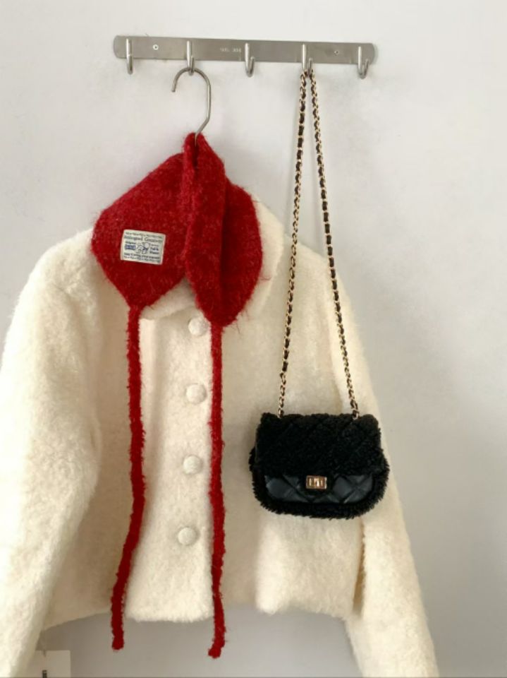 TROUVAILLE韓國直郵㊣女裝新品時尚休閑推薦單肩斜跨包毛皮TROUVAILLE單肩/斜跨包