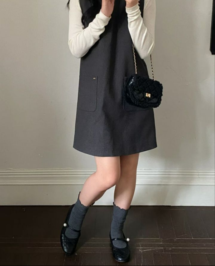 TROUVAILLE韓國直郵㊣女裝新品時尚休閑推薦單肩斜跨包毛皮TROUVAILLE單肩/斜跨包