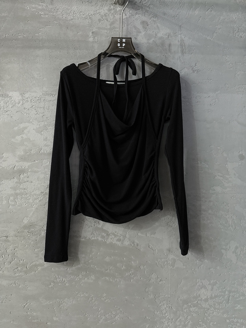 COME OPEN東大門㊣代購女裝新款休閑職業真品25秋冬長袖T恤褶皺COMP-(COME OPEN)長袖T恤圖色4