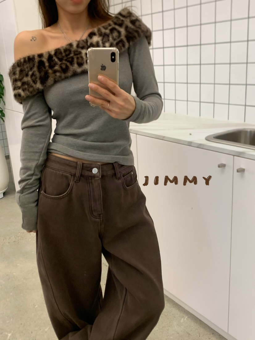 JIMMY韓國直郵㊣女裝新品人氣職業25秋冬熱賣時尚真品長袖T恤JIMMY/REMAKE長袖T恤