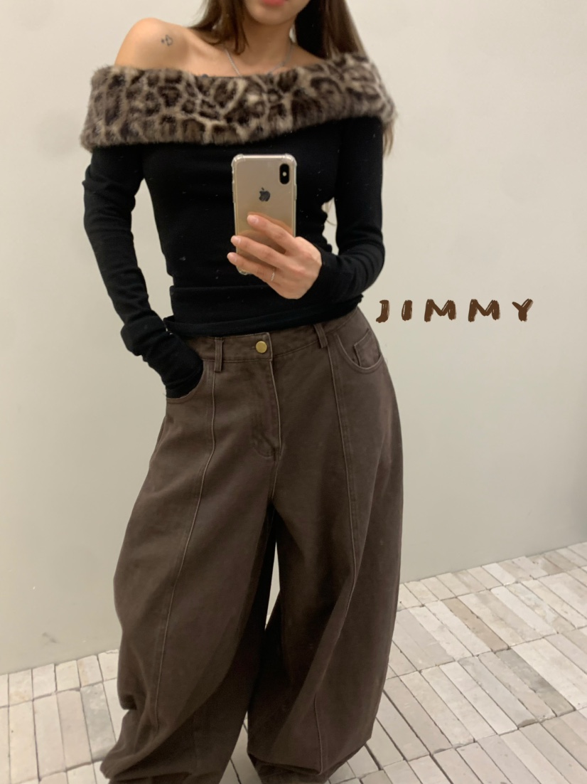JIMMY韓國直郵㊣女裝新品人氣職業25秋冬熱賣時尚真品長袖T恤JIMMY/REMAKE長袖T恤